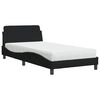 vidaXL Cama com colch&atilde;o Dover 100x200 cm tecido preto
