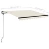 vidaXL Toldo retr&aacute;til manual com LED 300x250 cm cor creme