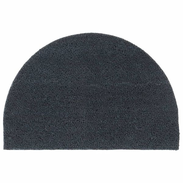 vidaXL Tapete porta semicircular 40x60 cm fibra coco tufada cinzento