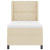 vidaXL Cama Box com colch&atilde;o com cabeceira Creme 100 x 200 cm tecido