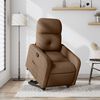 vidaXL Poltrona reclinável elevatória tecido castanho