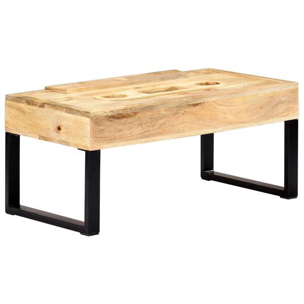 vidaXL Mesa de centro estilo cassete 100x52x45 cm mangueira maciça