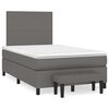 vidaXL Cama com molas/colch&atilde;o 120x200 cm couro artificial cinzento