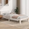 vidaXL Estrutura de cama solteiro 90x190 cm madeira maci&ccedil;a branco