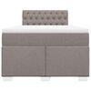vidaXL Cama boxspring c/ colch&atilde;o 120x190cm tecido castanho-acinzentado