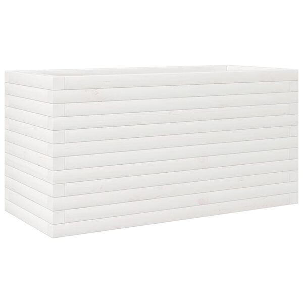 vidaXL Vaso/floreira de jardim 90x40x45,5 cm pinho maciço branco
