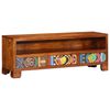 vidaXL M&oacute;vel de TV multicor 110x30x40 cm madeira de ac&aacute;cia maci&ccedil;a