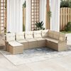 vidaXL Conjunto de Sof&aacute; de Jardim 8 pcs Bege Rattan Sint&eacute;tico