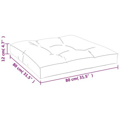 vidaXL Almofadão para sofá de paletes 80x80x12 cm tecido cinza
