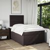 vidaXL Cama boxspring com colch&atilde;o 120x190 cm tecido castanho-escuro