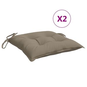 vidaXL Almofad&otilde;es de cadeira 2 pcs tecido oxford cinza-acastanhado