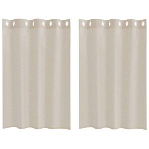 vidaXL Cortina de Voile 2 pcs Areia 140 x 140 cm Poli&eacute;ster