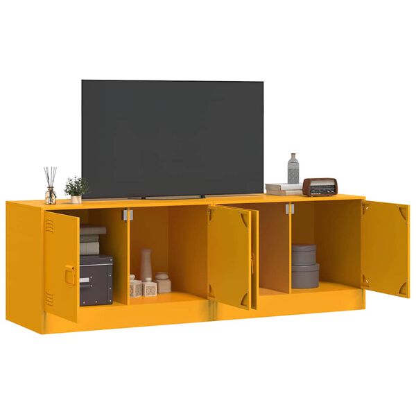 vidaXL M&oacute;veis de TV 2 pcs 67x39x44 cm a&ccedil;o amarelo mostarda
