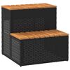 vidaXL Degrau p/ hidromassagem 50x50x50,5 cm PE e ac&aacute;cia maci&ccedil;a preto