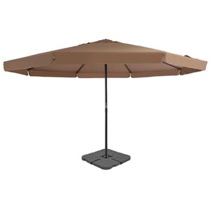 vidaXL Guarda-sol de jardim com base port&aacute;til cinzento-acastanhado