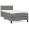vidaXL Cama com molas/colch&atilde;o 80x200 cm tecido cinzento-escuro