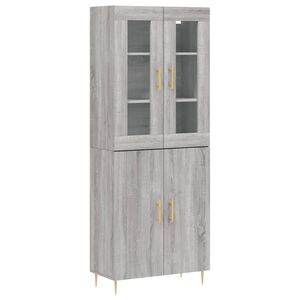 vidaXL Arm&aacute;rio alto 69,5x34x180 cm derivados de madeira sonoma cinza