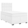 vidaXL Cama boxspring com colch&atilde;o 120x190 cm couro artificial branco