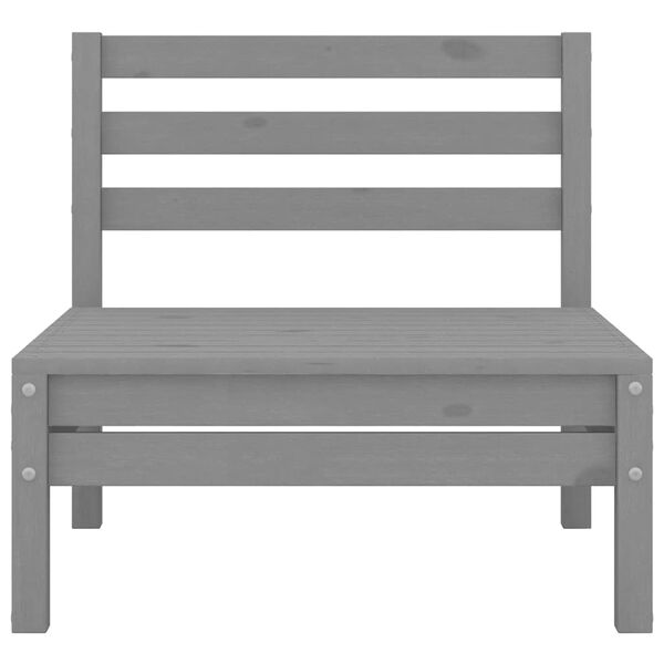 vidaXL Sofás de centro para jardim 2 pcs madeira pinho maciça cinzento