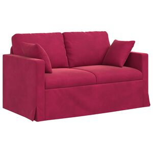 vidaXL Sof&aacute; Vinho Vermelho 138 x 78 x 80 cm Veludo