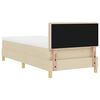 vidaXL Cama Box Spring LED com colch&atilde;o Creme 80 x 200 cm tecido