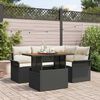 vidaXL Conjunto de Sof&aacute; de Jardim 5 pcs Preto Rattan Sint&eacute;tico