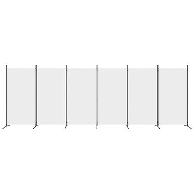 vidaXL Divisória/biombo com 6 painéis 520x180 cm tecido branco