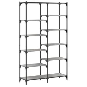 vidaXL Estante 100x32x170 cm derivados de madeira e ferro cinza sonoma