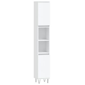vidaXL Arm&aacute;rio casa de banho 30x30x190 cm derivados de madeira branco