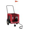 vidaXL Reboque bicicleta p/ animais tecido oxford/ferro vermelho/preto