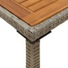 vidaXL Mesa de jardim com tampo em acácia 115x54x74 cm vime PE cinza