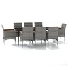 vidaXL 9 pcs conjunto de jantar para jardim c/ almofad&otilde;es cinza/preto