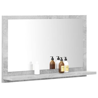 vidaXL Espelho de casa de banho 60x10,5x37 cm contrapl. cinza cimento