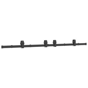 vidaXL Kit de ferragens para porta deslizante 183 cm a&ccedil;o preto