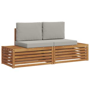 vidaXL 2 unid. Conjunto de Sof&aacute;s para Exterior Cinza Natural e Claro