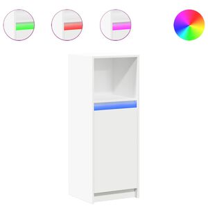 vidaXL Aparador c/ luzes LED 38x34x100 cm derivados de madeira branco