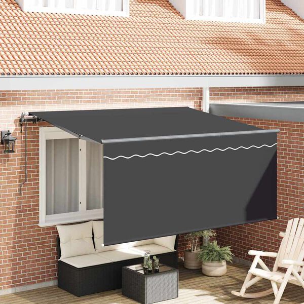 vidaXL Toldo Retr&aacute;til Riscas Antracite 300 x 200 cm tecido