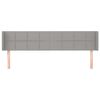 vidaXL Cabeceira de cama c/ abas tecido 147x16x78/88 cm cinzento-claro