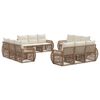 vidaXL Conjunto de Sof&aacute; de Jardim 12 pcs Bege e Branco Creme vime PE