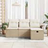 vidaXL Conjunto de Sof&aacute; de Jardim 4 pcs Bege Rattan Sint&eacute;tico