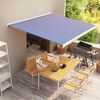 vidaXL Toldo manual com caixa 350x250 cm azul e branco