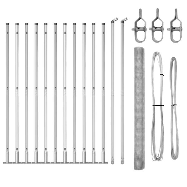vidaXL Poste de Cerca Prateado 25 x 1,6 m (malha de 16 x 16 mm) A&ccedil;o
