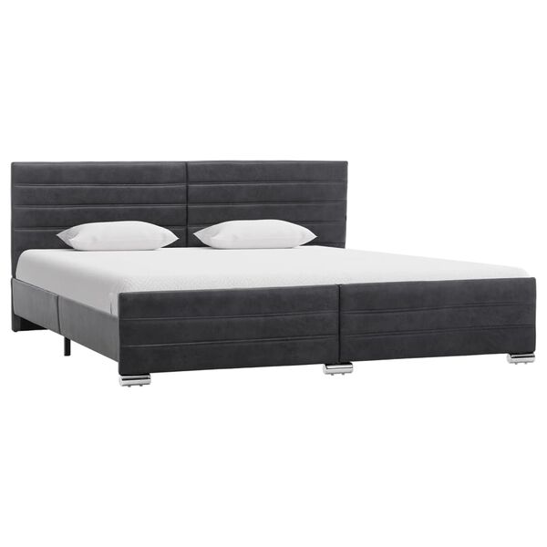 vidaXL Estrutura de cama 180x200 cm camur&ccedil;a artificial cinzento