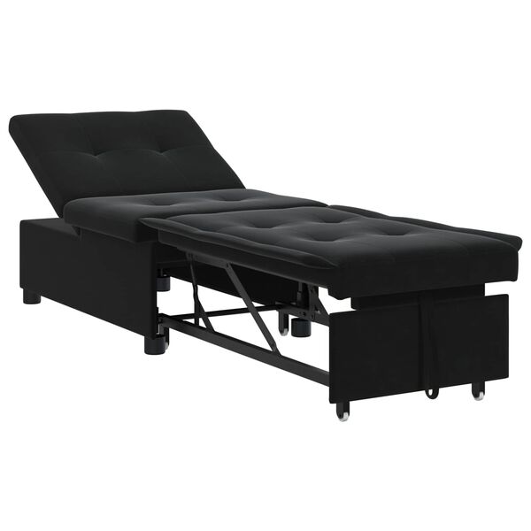 vidaXL Sof&aacute;-Cama Preto 194 x 67 x 82 cm Veludo
