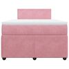 vidaXL Cama boxspring com colch&atilde;o 120x200 cm veludo rosa