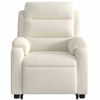 vidaXL Poltrona massagens reclin&aacute;vel elevat&oacute;ria el&eacute;trica veludo creme