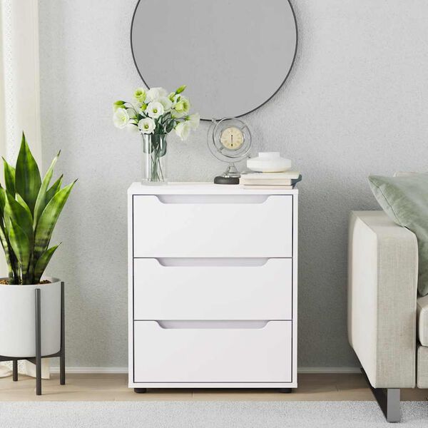 vidaXL Aparador VISNES 60x40x73 cm derivados de madeira branco