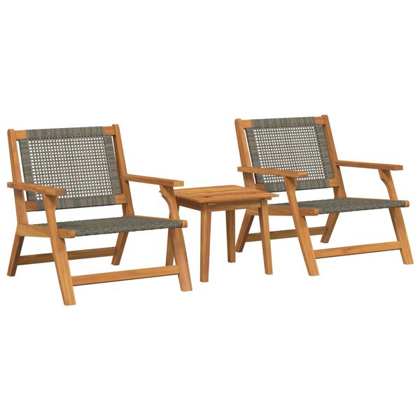vidaXL Cadeiras de Jardim com Mesa 3 pcs Cinzeto 45 x 45 x 40 cm