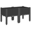 vidaXL Vaso/floreira de jardim c/ pernas 80x40x42 cm PP preto