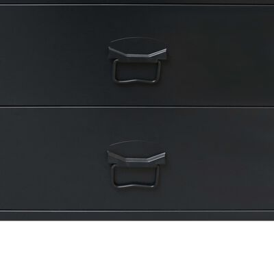 vidaXL Armário de gavetas em metal estilo industrial 78x40x93 cm preto